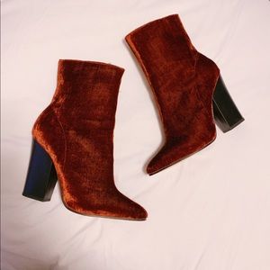 Red velvet zara bootie heels